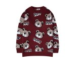 画像3: men and women bear cartoon sweater Pullover   ベアー 熊編み込みセーター ユニセックス 男女兼用 (3)