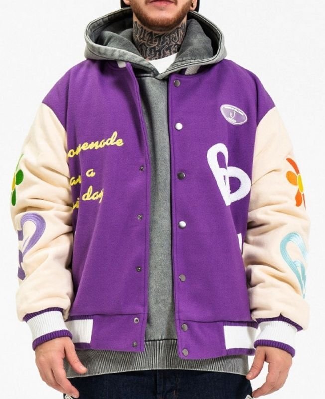 画像5:  hee love series embroidery baseball uniform jacket jacket men and women Stadium jumper  ユニセックス 男女兼用グラフィックペイント刺繍ユニフォームスタジアムジャンパー ジャケット ブルゾン スタジャン (5)