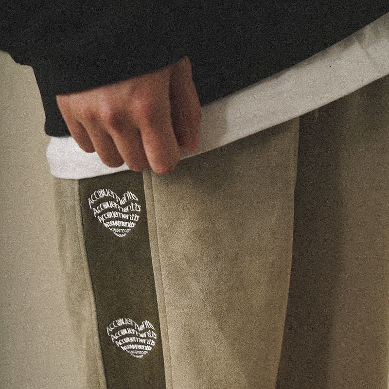 画像6: loose street straight wide-leg trousers casual sports pants  ユニセックス男女兼用 ハート＆ロゴルーズストリートワイドレッグパンツ (6)