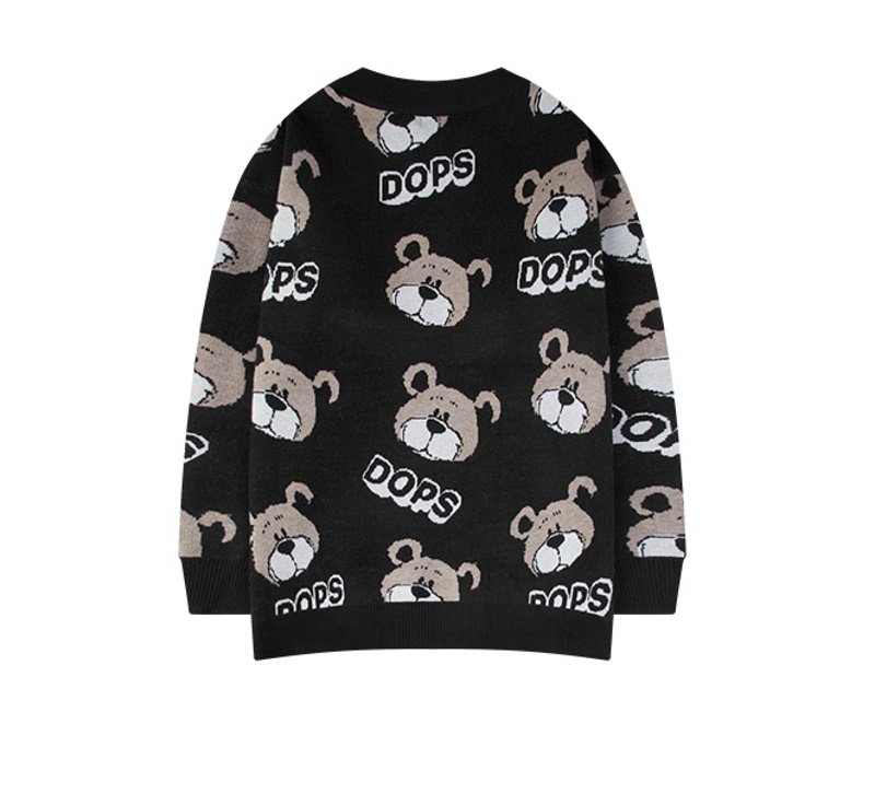 画像7: men and women bear cartoon sweater Pullover   ベアー 熊編み込みセーター ユニセックス 男女兼用 (7)