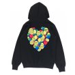 画像1: OVERSIZED HEART GRAPHIC HOODIE オーバーサイズ ハート スマイル グラフィック スウェット パーカー (1)