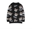 画像4: men and women bear cartoon sweater Pullover   ベアー 熊編み込みセーター ユニセックス 男女兼用 (4)