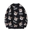 画像1: men and women bear cartoon sweater Pullover   ベアー 熊編み込みセーター ユニセックス 男女兼用 (1)