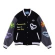 画像1:  hee love series embroidery baseball uniform jacket jacket men and women Stadium jumper  ユニセックス 男女兼用グラフィックペイント刺繍ユニフォームスタジアムジャンパー ジャケット ブルゾン スタジャン (1)