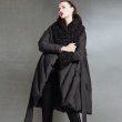 画像2: Women's  fur down jacket shawl  coat モンゴリアンファー付き ダウン ショール型コート　ベスト (2)