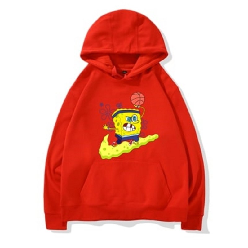 画像7: SpongeBob Hooded sweater loose hood  Parker Trainer  スポンジボブ　ロゴフーディパーカー　スエット　男女兼用　 (7)