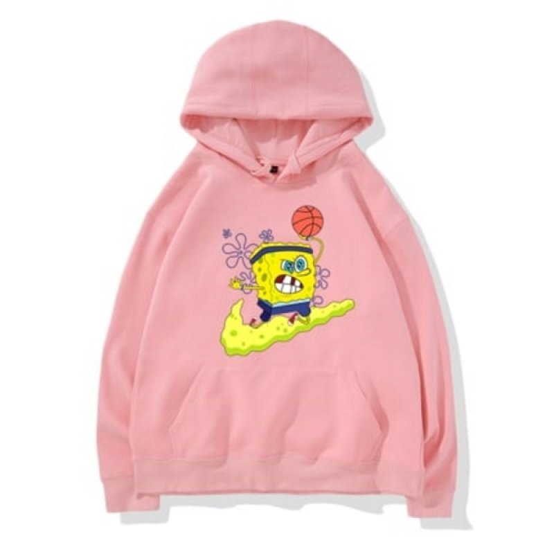 画像10: SpongeBob Hooded sweater loose hood  Parker Trainer  スポンジボブ　ロゴフーディパーカー　スエット　男女兼用　 (10)