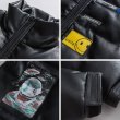 画像4: men and women Leather jacket down jacket  ユニセックス 男女兼用レザースマイル ダウンコートジャケット ブルゾンスタジャン (4)