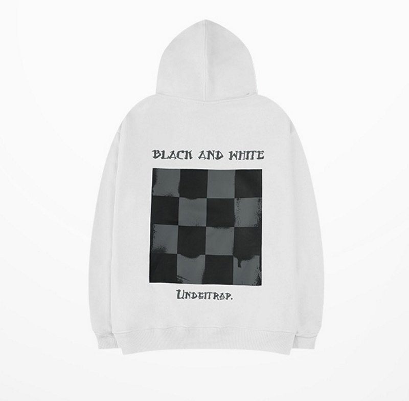 画像2:  Unisex Damier checkered pattern printing Hoody Sweatshirts   ユニセックス男女兼用ダミエ柄フーディーパーカー (2)
