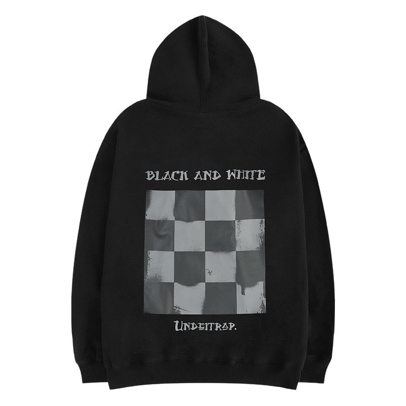 画像1:  Unisex Damier checkered pattern printing Hoody Sweatshirts   ユニセックス男女兼用ダミエ柄フーディーパーカー (1)