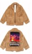 画像3: men and women sunset hand-painted printing jacket   ユニセックス 男女兼用サンセットプリントフリースジャケット ブルゾン (3)