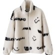 画像1: Women's  Smiley stand-up collar lamb fur coat スマイリー スマイルスタンドアップカラー シャーリングジャケット コート  (1)