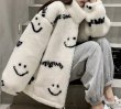 画像3: Women's  Smiley stand-up collar lamb fur coat スマイリー スマイルスタンドアップカラー シャーリングジャケット コート  (3)