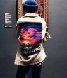 画像6: men and women sunset hand-painted printing jacket   ユニセックス 男女兼用サンセットプリントフリースジャケット ブルゾン (6)
