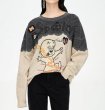 画像2: Casper joint blue knitted jacquard pullover  キャスパー アニメ編み込みセーター　プルオーバーセーター (2)