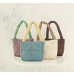 画像9: square soft leather down Tote shoulder Bag  ソフトレザーダウントートショルダーバッグ (9)