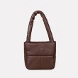 画像3: square soft leather down Tote shoulder Bag  ソフトレザーダウントートショルダーバッグ (3)