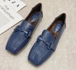 画像2: women's  flat-bottomed square toe pumps shoes　フラットボトムスクエアトゥパテントレザーパンプス ローファー (2)