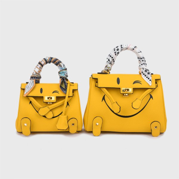 Leather Smile Tote Bag 本革 本皮 スマイル ニコちゃん レザー トート ...