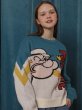 画像2: Popeye vintage print pullover Loose Sweater  ポパイ ヴィンテージ風 ルーズ  セーター 男女兼用　ユニセックス (2)