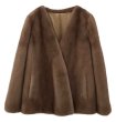 画像2: Women's fake mink fur coat velvet with scarf jacket  coat   ストール付きVネックエコミンクファーコート コート (2)