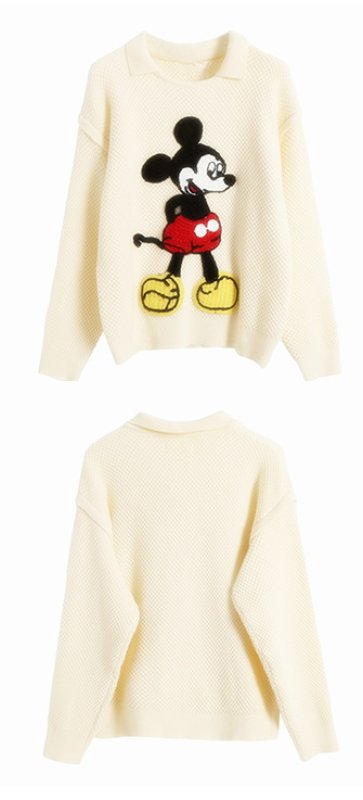 画像3: off-white hollowed out Mickey Mouse pattern sweater pullover   ミッキーマウス ミッキー セーター プルオーバー (3)