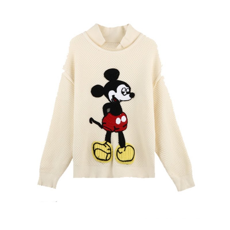 画像4: off-white hollowed out Mickey Mouse pattern sweater pullover   ミッキーマウス ミッキー セーター プルオーバー (4)