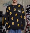 画像4: smiley face Braided print pullover Loose Sweater  スマイル編み込み ルーズ  セーター 男女兼用　ユニセックス (4)