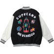 画像3:  street style baseball uniform jacket  men and women Stadium jumper woolen jacket ユニセックス 男女兼用ロボット刺繍スタジアムジャンパー  ジャケット  ブルゾン スタジャン ヒップホップ (3)