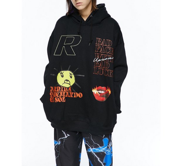 画像1: Another moon oversize Hoody pullover   アナザムーンオーバーサイズフーディーパーカー男女兼用　ユニセックス (1)