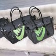 画像3: NK Neon Logo Birkin style tote bag Messenger bag ユニセックス ネオン 蛍光 ペイント キャンバストートバック (3)