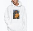 画像1: Mona Lisa & Van Gogh Print  oversize Hoody pullover   モナリザ&ゴッホプリントオーバーサイズフーディーパーカー男女兼用　ユニセックス (1)