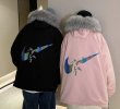 画像10: NK REFLECTIVE logo Jacket Coat ユニセックス 男女兼用 ファー付き リフレクディブ 反射ロゴ 中綿ジャケット フェイクダウンコート (10)