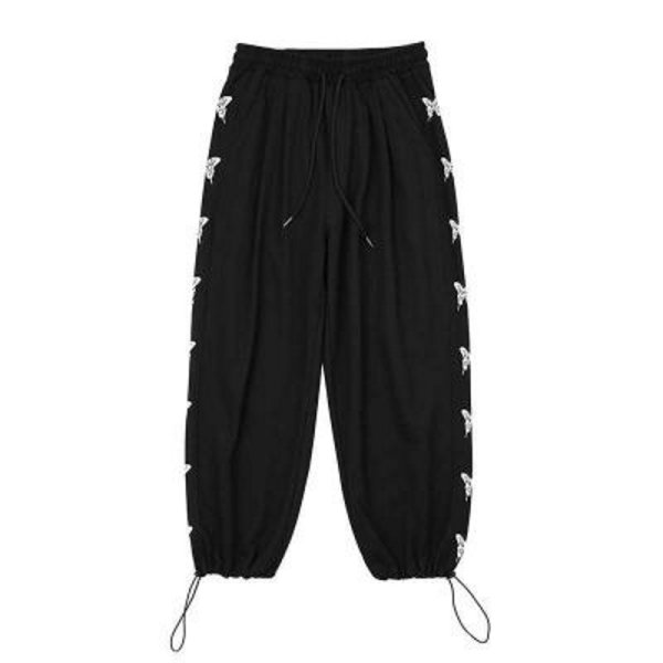 画像1:  Unisex butterfly design high waist casual pants Sweat Pants  Jogger pants   バタフライ 蝶 スウェットパンツ ジョガーパンツ  ユニセックス 男女兼用  (1)