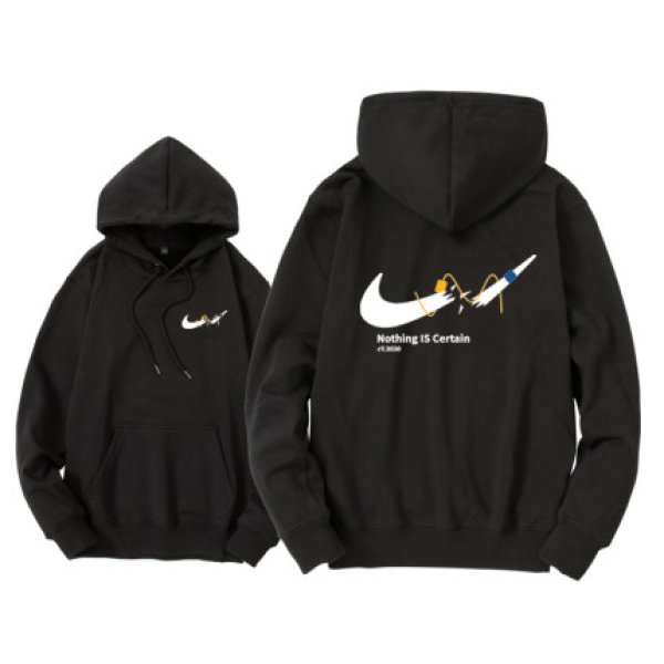 画像1: Broken swoosh Sweat Hoody Sweatshirts ブロークンフーディーパーカー 男女兼用 ユニセックス (1)