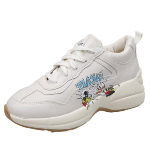 画像1:  women's  Donald Duck Platform lace-up platform sneakers  ドナルドダックプリントレースアップ厚底チャンキースニーカー (1)