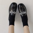 画像3: women's  Flat with crystal beads loafers pumps shoes　クリスタルビーズ付きフラット ローファー パンプス (3)