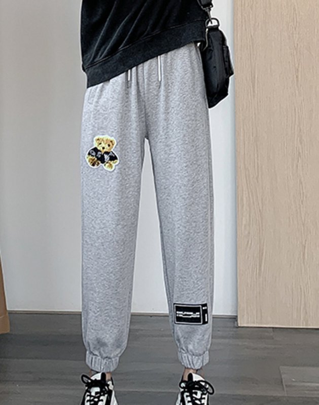 画像2: High waist Sweat casual pants 　 ハイウエスト熊ベアポイントスウェットパンツ (2)