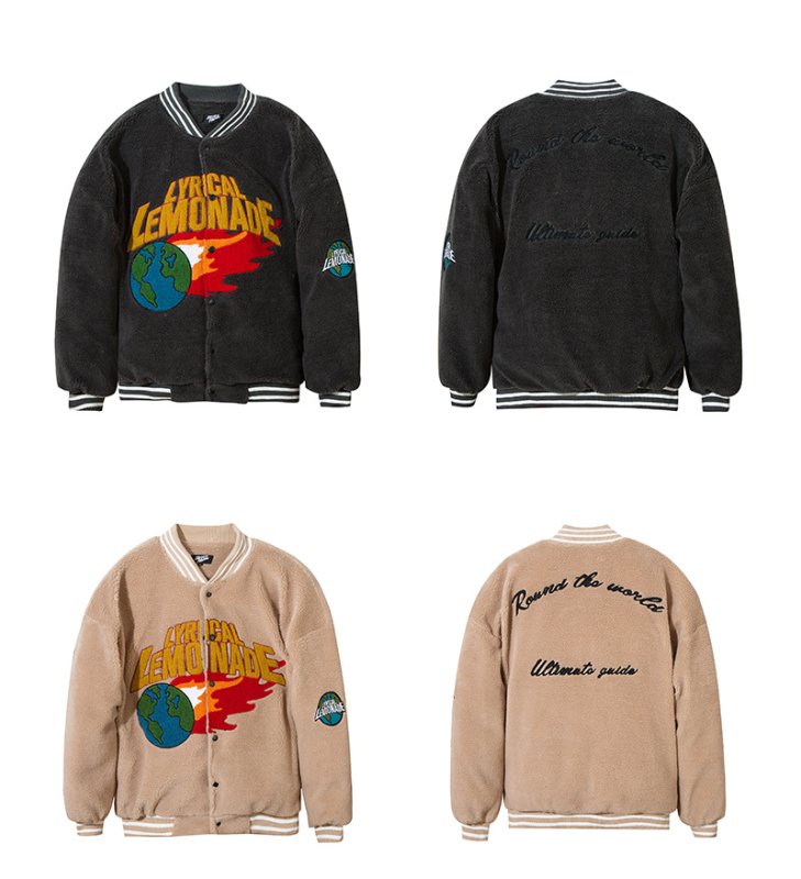 画像6: lamb wool lyrical lemonade jacket baseball  men and women Stadium jumper   ユニセックス 男女兼用ラムウール刺繍付きユニフォームスタジアムジャンパー ジャケット ブルゾン スタジャン (6)