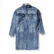 画像3: Men's Long Denim Jean Jacket Boa Coat メンズ ユニセックス 男女兼用 ロング デニム コート ジャケット 内ボア Gジャン ジーンズ (3)