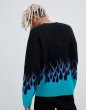 画像7: Slow Burn Flame jaquard jumper Sweater ファイヤーフレーム 炎 ジャガードセーター (7)