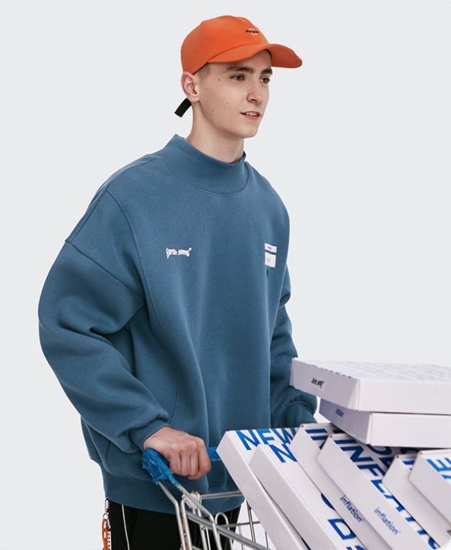 画像5: Inflation Nothing is impossible Reversible high‐necked Sweatshirts メンズ ユニセックス 男女兼用 リバーシブル ハイネック スウェット トレーナー (5)