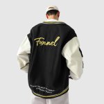 画像7: Oversize stitching jacket baseball  Stadium jumper  men and women 　ユニセックス 男女兼用オーバーサイズレター刺繍付きユニフォームスタジアムジャンパー ジャケット ブルゾン スタジャン (7)