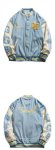 画像6: Oversize stitching jacket baseball  Stadium jumper  men and women 　ユニセックス 男女兼用オーバーサイズレター刺繍付きユニフォームスタジアムジャンパー ジャケット ブルゾン スタジャン (6)
