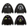 画像5: leather stitching makeup Back logo jacket baseball  Stadium jumper  men and women 　ユニセックス 男女兼用レザーレター刺繍付きユニフォームスタジアムジャンパー ジャケット ブルゾン スタジャン (5)