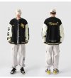 画像10: Oversize stitching jacket baseball  Stadium jumper  men and women 　ユニセックス 男女兼用オーバーサイズレター刺繍付きユニフォームスタジアムジャンパー ジャケット ブルゾン スタジャン (10)