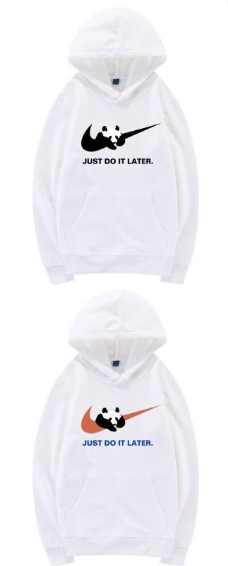 画像14: Panda hook off just do it later long Hoody sweatshirt   just do it later ロゴパンダポイント スウェットパーカー トレーナー 男女兼用 (14)