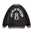 画像4: leather stitching makeup Back logo jacket baseball  Stadium jumper  men and women 　ユニセックス 男女兼用レザーレター刺繍付きユニフォームスタジアムジャンパー ジャケット ブルゾン スタジャン (4)