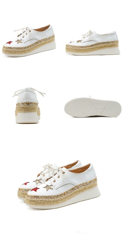画像6: Women's Leather platform single  fisherman ELYSE shoes  Sneakers  レースアップ本革厚底フィッシャーマンズシューズ スニーカー (6)