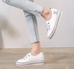 画像5: Women's Leather sneakers with Mickey Mouse bijou  Sneakers    ミッキーマウスビジュー付レザーレースアップスニーカー (5)